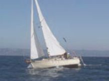 The Nor’Sea 27 shares the molded lapstrake detail with the Montgomery sailboats. Available with aft or center cockpit, the sturdy double-ender is one of the largest trailerable sailboats ever built, though her displacement and draft won’t make trailering a casual or frequent occurrence.