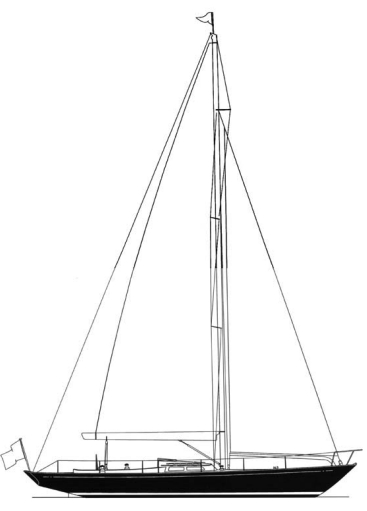 Sail plan for Volunteer, a custom 47-foot sloop.