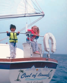 Kenna and Kate at home on board.
