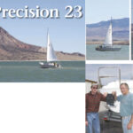 Chris Allen and Carol Jackson’s Precision 23, Amamapare, adds a taste of salt water to the desert hills of the Buffalo Bill Reservoir in Wyoming, above, and at top of facing page. Precision Boat Works founders, brothers Bill and Richard Porter, at the factory in Palmetto, Florida, below on facing page.