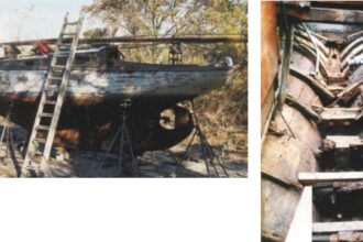 You had to use your imagination in the early stages of the refit. Zephyr, a 1938 Alden Malabar Jr., was going downhill fast until she was rescued by Tom Garber.