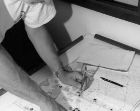 Jerry learns to use the Weems & Plath GPS Plotter. During the summer of 2002, he developed a real appreciation for this tool.