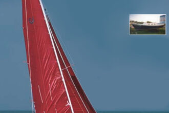 Ravensail, a 1974 MacGregor Venture of Newport 23 (also referred to as a Venture 23), makes her inaugural sail after three sailors rescued her from an uncertain fate. They invested $500, an untold quantity of materials, and many hours of labor. They were rewarded with the boat of their dreams.