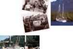 Renee Tighe, with husband Bill, top opposite page, launches her namesake at Newport Beach in December of 1957. Renee Tighe, center opposite page, waits her turn to launch behind August Moon at Newport Beach, California, in 1957. They were the first boats out of the Willard Boat Works yard. (Both photos: Beckner Photo Services California.) At left on opposite page and this page above, Renee out cruising.