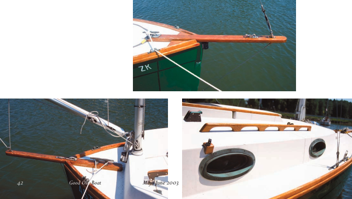 From its bowsprit to its boomkin, the Rob Roy 23’s use of teak is functional and adds dramatically to its appealing looks.
