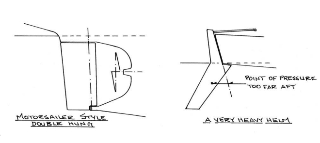 Motorsailer syle double hung A very heavy helm