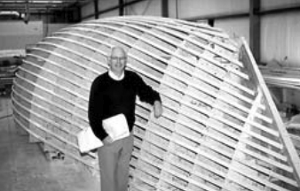 Roger in the shop in 1987 supervising the development of the Sabre 42.