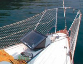 Heather notes that cooking at anchor is a bit more challenging than at the dock. Her SOS Sport, shown here, weighs only 11 pounds with a 17 x 28-inch footprint.