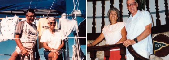 To Reade and Sarah Thompson, at left, “Every day, every trip, has something new and different, even covering the same ground. New challenges, new people, different weather.” At right, John and Therese Roberts returned to U.S. waters after nine years of cruising the Caribbean. “We have some of the most beautiful memories. I can close my eyes and see things right now. When we left at age 57, we said if we had five years we’d be happy and consider ourselves lucky. And let’s face it, we’ve had nine. How can you have regrets?”