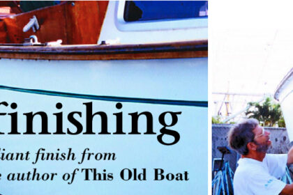 Back in the water with a new-boat shine, above left. At right, a decade of nicks and scratches are filled with epoxy putty.