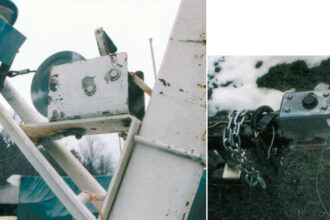 Don’t trust your boat’s security solely to the winch’s anti-reverse mechanism. Use a short length of chain or cable to secure the bow eye to the winch’s base, this page. Example of screw-type coupler, facing page. Note the emergency breakaway cable. Make sure that this cable is shorter than the safety chains. Should the trailer accidentally separate from the tow vehicle, this cable will automatically set the trailer brakes.