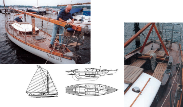 Ulysses’ deck is not wet. It shines from the unfinished polyester sheathing which is semi-transparent. The co-owners plan to deck it with teak soon. John notes after reviewing these photos, that the owners have aged more than the boat.