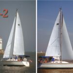 Volantis, a Pearson 28-2 owned by Bill Barnwell, graces Lake Erie’s Fairport Harbor Light.