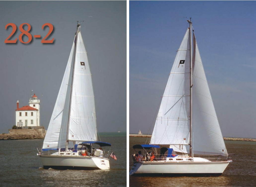 Volantis, a Pearson 28-2 owned by Bill Barnwell, graces Lake Erie’s Fairport Harbor Light.