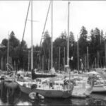 I’ve never heard of a Cascade Yachts rendezvous, although for years our Rose City Yacht Club cruises have often taken on the appearance of one. Dave and I were in good company in July 2001 when we rafted Tamara between Chuck Fisher and Karen Jacobsen’s Ursa and Mike and Delphi Godsil’s Trig at Cathlamet, Washington, on the lower Columbia River.
