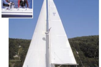 Dale Longtin and Cori Breidenbach, top left, rarely miss a summer weekend aboard Carina, at right, their highly modified and well-maintained Ericson 29.