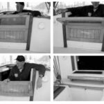 Inspired by a fold-up airplane hangar door, Vern Allen created folding hatchboards. When the hatch is open, the boards present no storage problem since the resulting “step” is sturdy enough to sit or step on.
