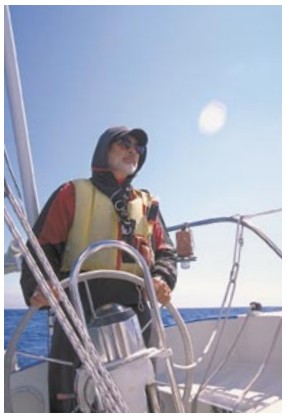 man sailing a boat