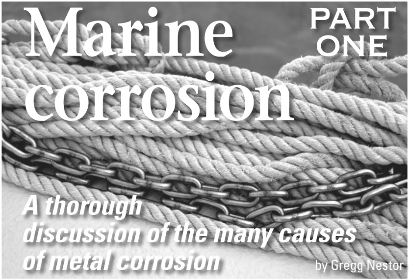 The heat-affected zones on this stainless-steel chain are beginning to show signs of weld decay.