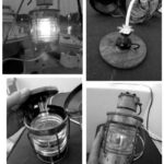 A traditional lamp is brought into the 21st century with the addition of an LED bulb with six diodes. The current draw for such a lamp is practically non-existent.