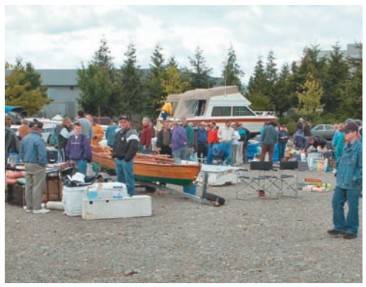 The crowd at Swantown marine swapmeet in Olympia, Washington.