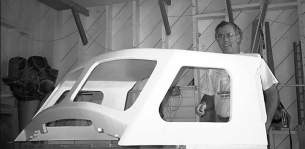 Roger with the work in progress.