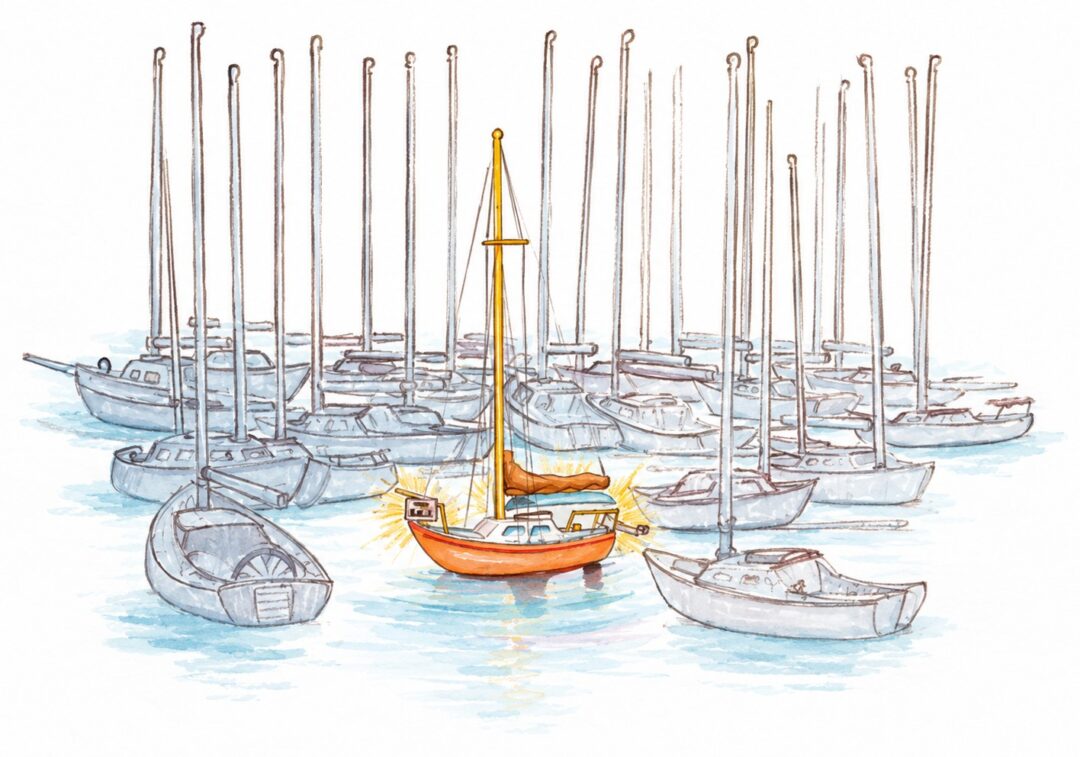 illustration of sailboats on water