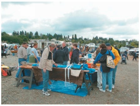 The author examines a potential purchase at a swapmeet.