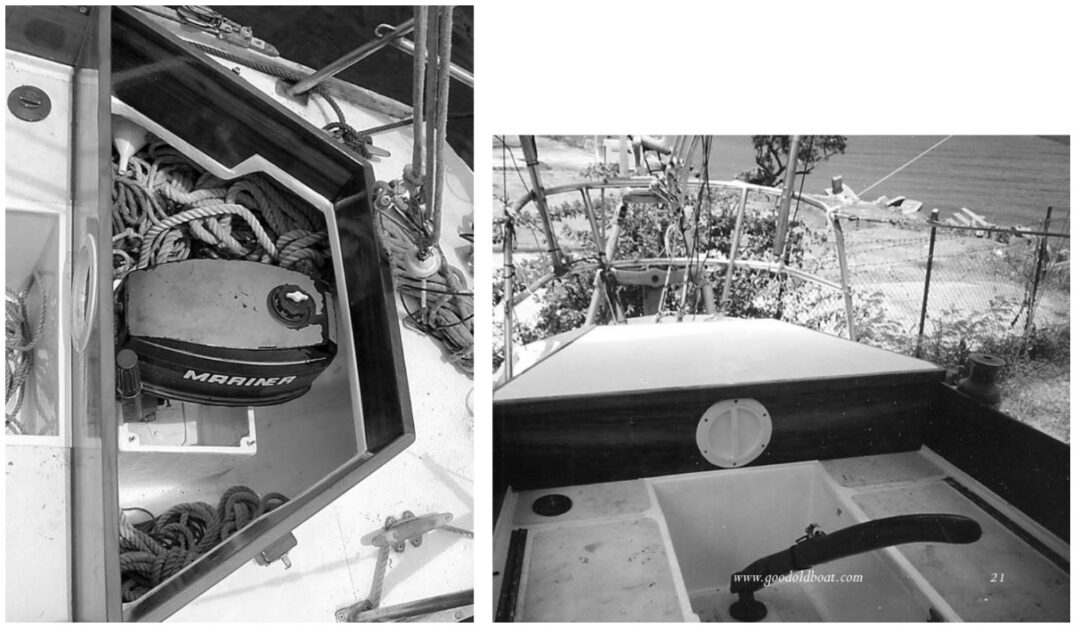 At left, top view with hatch removed. Top view with hatch in place, below.