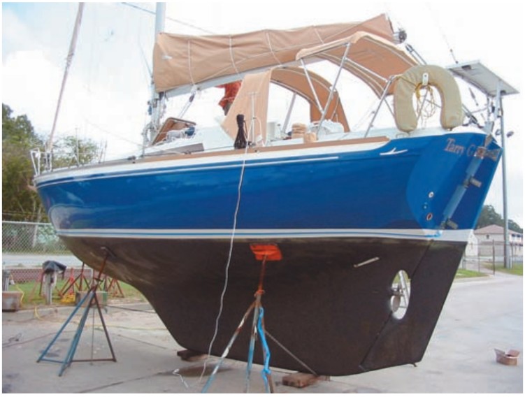 The exterior of the refurbished vessel; with an old boat, you will carry on until she is transformed into a dream boat.