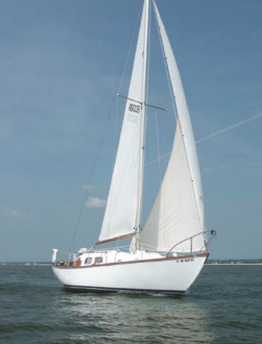 Aldebaran sails the sound near Diamondhead, Mississippi, above.
