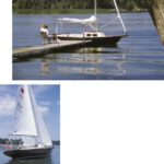 Halcyon, a freshly restored 1982 Victoria 18, is perfectly at home near a lakeside retreat.