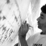 A picture of someone drawing on a new waterline