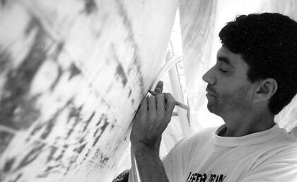 A picture of someone drawing on a new waterline