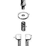 This exploded view of the winch foot switch (without casing) shows the basic parts: A, washer; B, spindle; C, contact disc; D, spring; E, terminals; and F, power cables. The most common — and often only — problem with this type of plastic-bodied switch is one of the terminals overheating and sinking into the softened plastic casing, which is always associated with serious deterioration of the terminal contact surface.