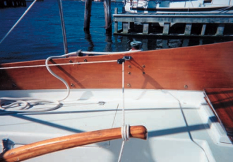 A Norvane installation showing the use of a windvane system with a tiller