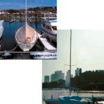 Winter in Kingman’s Marina in Cataumet, Mass., and in Constitution Marina in Charleston, Mass.