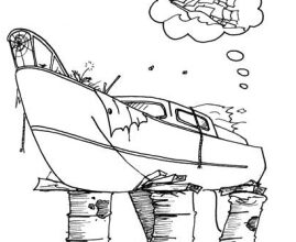 Drawing of Yuena Kulayu in disrepair