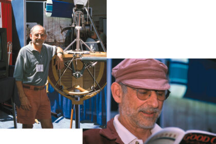 Yves shows his windvane at the Oakland Sail Expo.