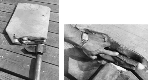 A broken spade rudder on an Islander 37, at left. This rudder came with a new yacht made by a supposedly reputable company. In spite of naval architect Bill Tripp’s careful drawings that showed a heavy-walled stainless-steel pipe the full length of the rudder, the builder substituted an appalling iron weldment. Externally, the rudder looked perfect, with the required rudderstock disappearing into a carefully streamlined fiberglass-covered foam section. Just below the surface, however, there was no strength at all against the stresses of sailing, and the first time owner John Warren took his new yacht, Beyond, into the ocean, the rudder folded up like a piece of cardboard.