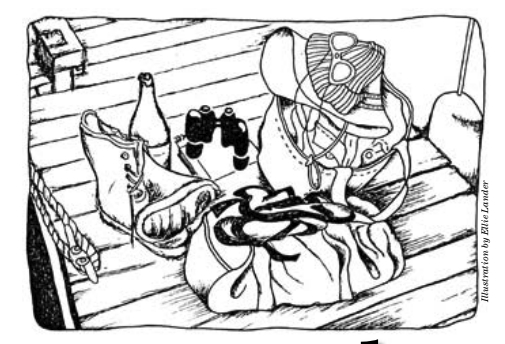 Illustration of packed beach bags