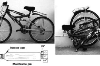 Picture of folding bike and mainframe pin diagram