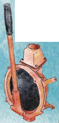 A typical manual diaphragm pump