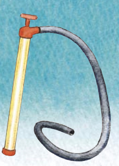 Small hand bilge pump, commonly used in small open boats