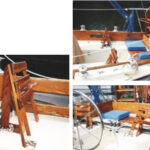 One of the great pleasures of owning a boat is looking at the beautiful things craftsmen have fashioned for sailing yachts over the years and incorporating some of them for use on your own boat. George Colligan has incorporated the beautiful and comfortable Concordia seatbacks for use on his Tartan 34 Classic.