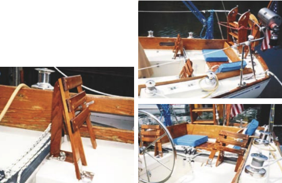 One of the great pleasures of owning a boat is looking at the beautiful things craftsmen have fashioned for sailing yachts over the years and incorporating some of them for use on your own boat. George Colligan has incorporated the beautiful and comfortable Concordia seatbacks for use on his Tartan 34 Classic.