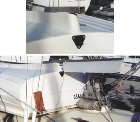 Calling his addition an “extend-a-keel,” Paul added a bracket to accept the extension, shown above, and a long removable tail to the keel of his dinghy, shown at left. Does it work? He says it behaves like a longer craft and is the single best modification he’s made to improve his boating life over the years.