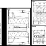 Figure 1, on facing page, shows an optimum setup for fine dining in a large yacht, while Figure 2 shows the drop-leaf table layout used commonly on smaller sailboats. This particular table could have been better supported, however, offering handholds as an additional plus. Figure 3, at left, shows a wider table with integrated stowage. Note the side view below. Figure 4, at right, offers a further improved table with bins and drawers. Another plus: the leaves overhang the settees for easier eating. Note the folding seat at the companionway and the side view of the dining area below.