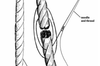 Diagram of halyard repair