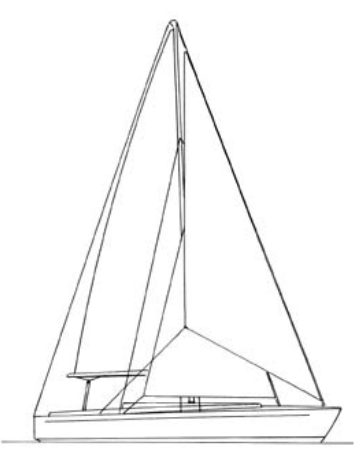 Myth of Malham, a successful British ocean racing cutter of the late 1940s.
